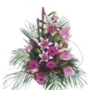Centro de flores rosa